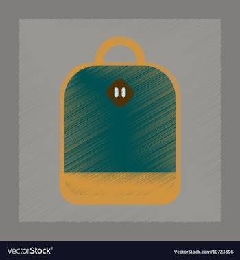 Flat shading style icon school bag vector image