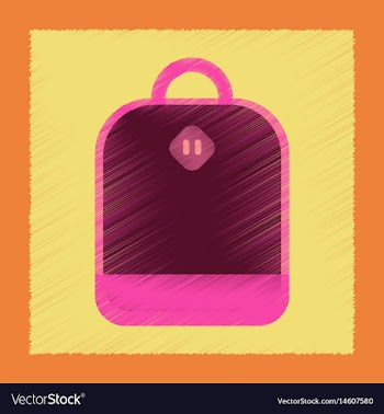 Flat shading style icon school bag vector image