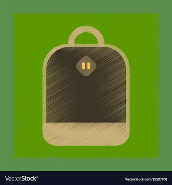 Flat shading style icon school bag vector image