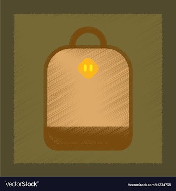 Flat shading style icon school bag vector image
