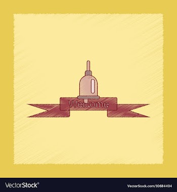 Flat shading style icon school bell vector image