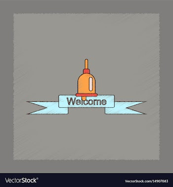 Flat shading style icon school bell vector image