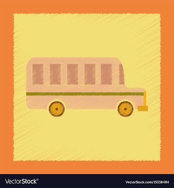 Flat shading style icon school bus vector image