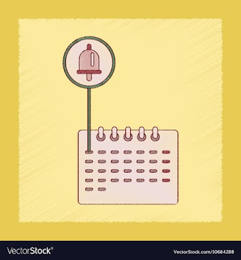 Flat shading style icon school calendar vector image