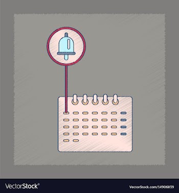 Flat shading style icon school calendar vector image