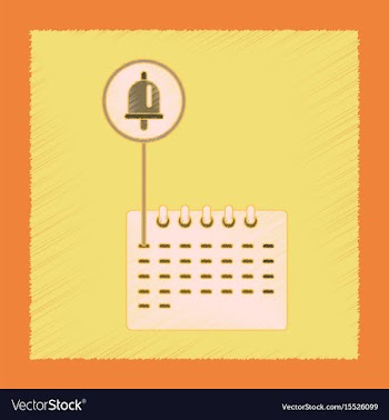 Flat shading style icon school calendar vector image