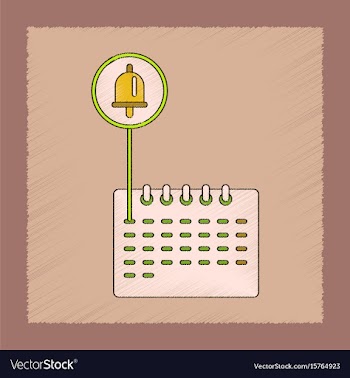 Flat shading style icon school calendar vector image