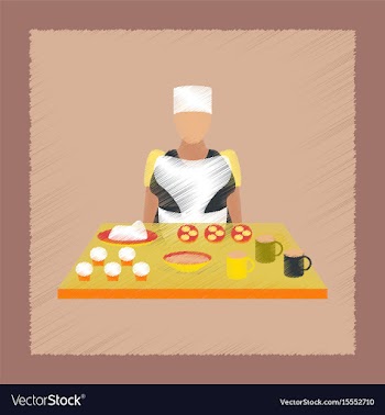 Flat shading style icon school cook vector image