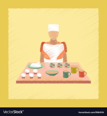 Flat shading style icon school cook vector image