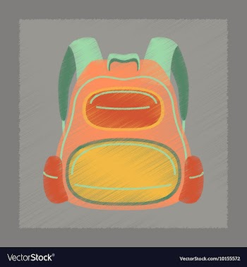 Flat shading style icon school fashionable bag vector image