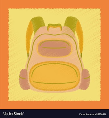 Flat shading style icon school fashionable bag vector image