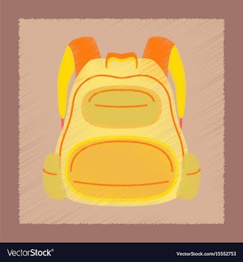 Flat shading style icon school fashionable bag vector image