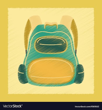Flat shading style icon school fashionable bag vector image