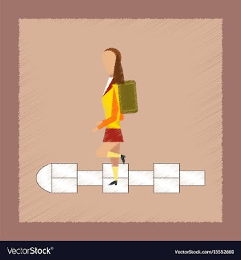 Flat shading style icon school girl hopscotch vector image