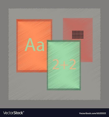 Flat shading style icon school notebooks vector image