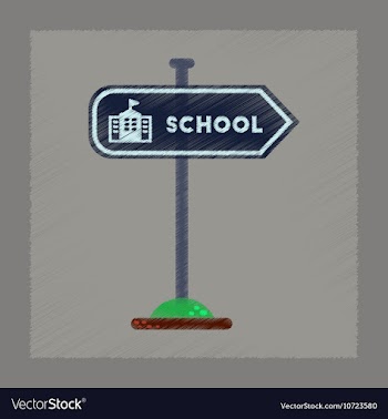 Flat shading style icon school sign vector image