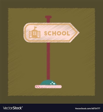 Flat shading style icon school sign vector image