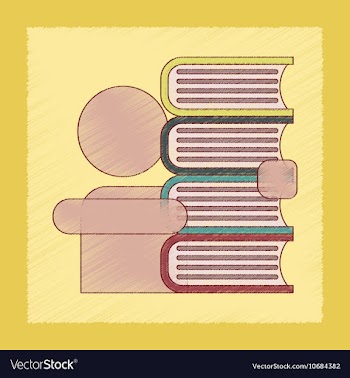 Flat shading style icon schoolboy books vector image