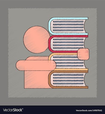 Flat shading style icon schoolboy books vector image