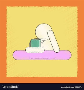 Flat shading style icon schoolboy books vector image
