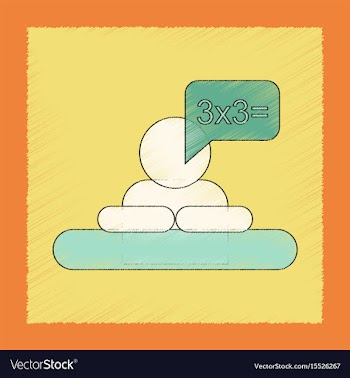 Flat shading style icon schoolboy thinks math vector image
