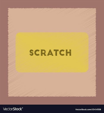 Flat shading style icon scratch card vector image