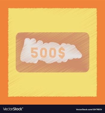 Flat shading style icon scratch card vector image