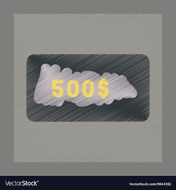 Flat shading style icon scratch card vector image