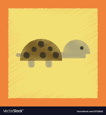 Flat shading style icon sea turtle vector image