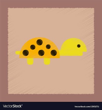 Flat shading style icon sea turtle vector image