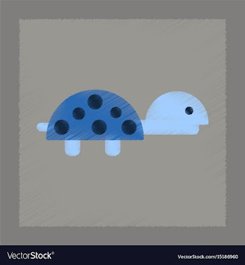 Flat shading style icon sea turtle vector image