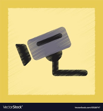 Flat shading style icon security camera vector image