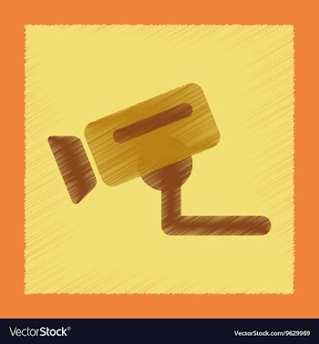 Flat shading style icon security camera vector image