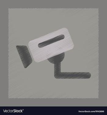 Flat shading style icon security camera vector image
