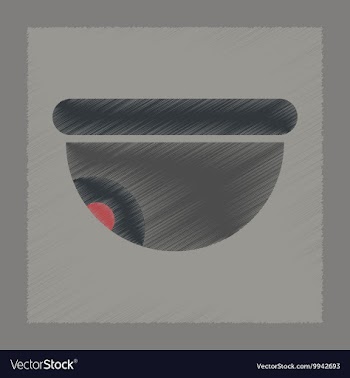 Flat shading style icon security camera vector image
