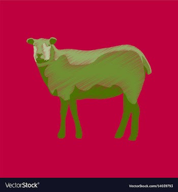Flat shading style icon sheep vector image