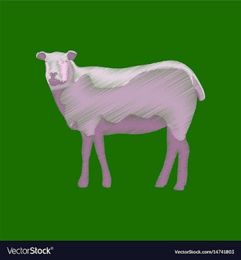 Flat shading style icon sheep vector image