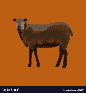 Flat shading style icon sheep vector image