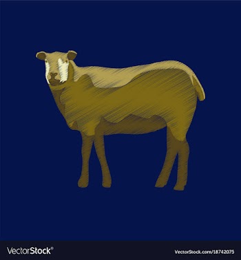 Flat shading style icon sheep vector image