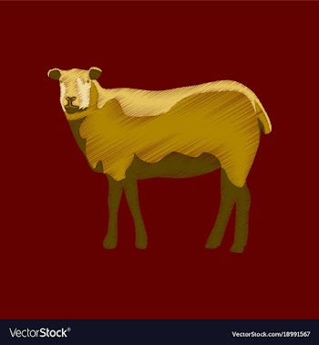 Flat shading style icon sheep vector image