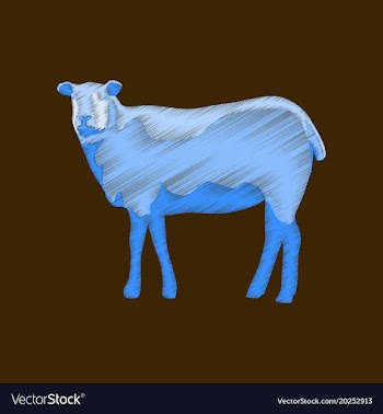 Flat shading style icon sheep vector image