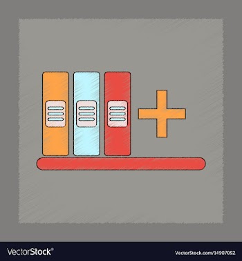 Flat shading style icon shelf folder vector image
