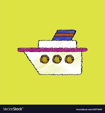 Flat shading style icon ship silhouette vector image