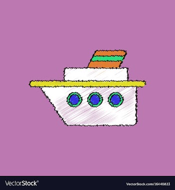 Flat shading style icon ship silhouette vector image