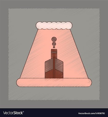 Flat shading style icon ship storm vector image