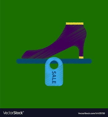 Flat shading style icon shoes discounts vector image