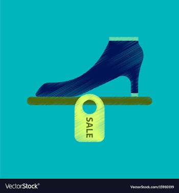 Flat shading style icon shoes discounts vector image