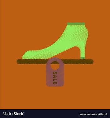 Flat shading style icon shoes discounts vector image
