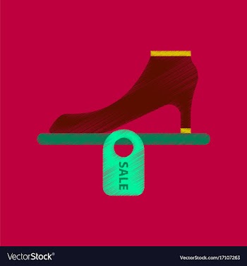 Flat shading style icon shoes discounts vector image