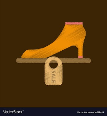 Flat shading style icon shoes discounts vector image